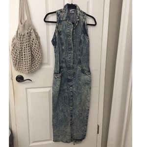 Rare, Vintage Sexy Midi Denim Dress